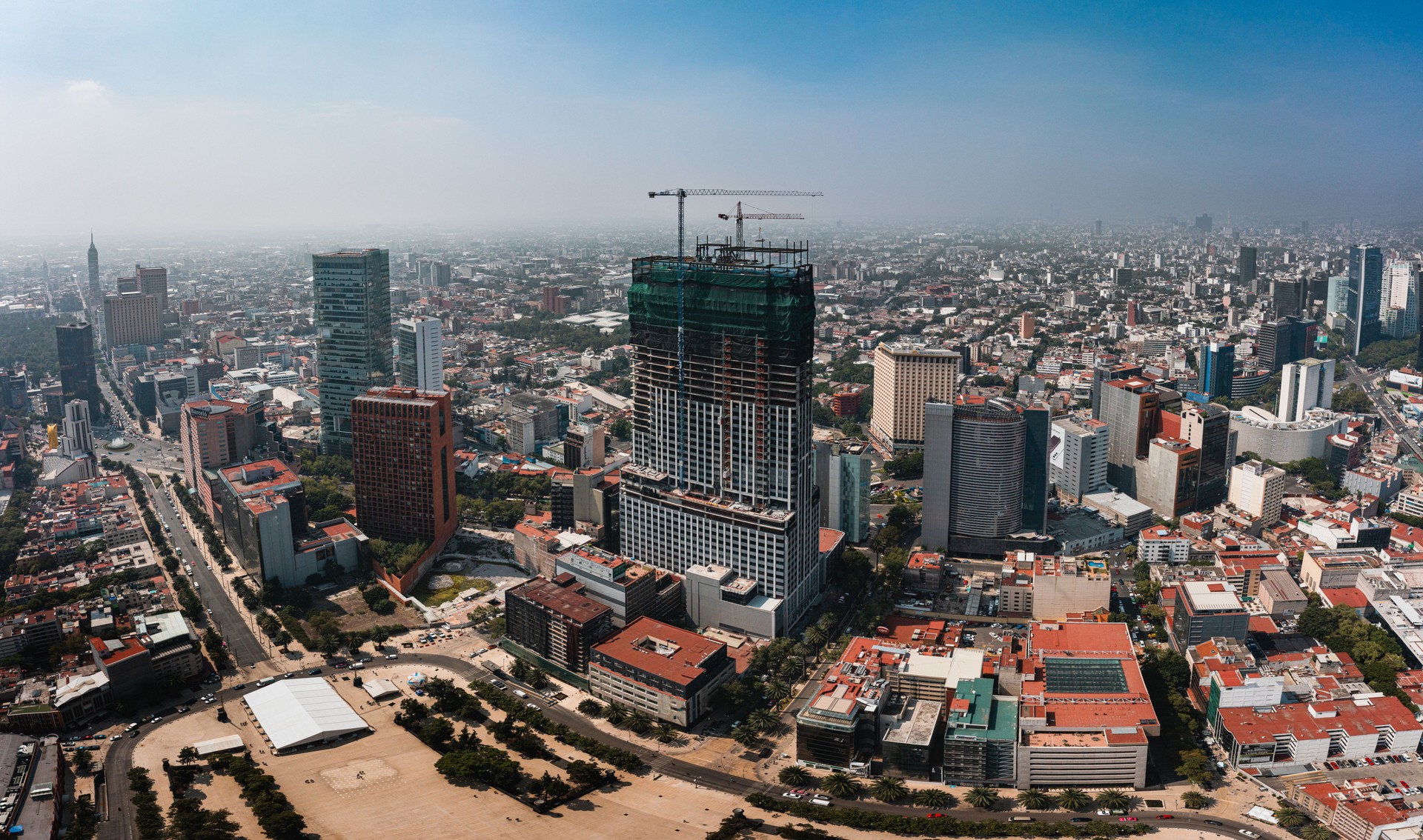 Aerial Panorama of Mexico City's Urban Jungle